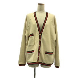 GUCCI / グッチ | シェリーライン リバーシブル カーディガン | XS | ベージュ/レッド/グリーン | レディース