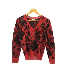【美品】 DRIES VAN NOTEN / ドリスヴァンノッテン | 2020SS | × CHRISTIAN LACROIX ゴブラン柄 グリッター ニット | S | ブラック/レッド | レディース