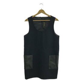 Drawer / ドゥロワー | レザーポケット ウール ノースリーブ ワンピース | 38 | ネイビー | レディース