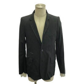 TAKAHIROMIYASHITA The Soloist / タカヒロミヤシタザソロイスト | レザー切替 シングルブレスト テーラードジャケット / 裏地付き | 46 | ブラック | メンズ