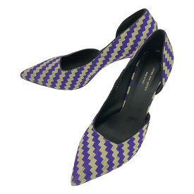 【美品】 DRIES VAN NOTEN / ドリスヴァンノッテン | 総柄 ポインテッドトゥ パンプス | 38 | パープル/ベージュ | レディース