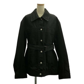 DRIES VAN NOTEN / ドリスヴァンノッテン | ベルテッド 裏キルティング デニムジャケット | XS | ブラック | レディース
