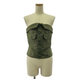 【美品】 HYKE / ハイク | 2024AW | WOOL STRAPLESS TOP / メルトン ウール ビスチェ | 01 | olive drab | レディース