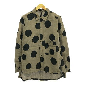 Aleksandr Manamis. / アレクサンドルマナミス | Dots Linen Shirts / リネン サイドベンツ シャツ | 2 | brown dots | メンズ