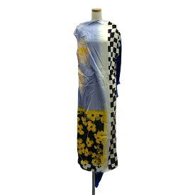 【夏SALE10%OFF 7/20(日)〜31日(木)まで】【美品】 DRIES VAN NOTEN / ドリスヴァンノッテン | 2019SS | プリント シルク ドレープ ロングワンピース | 42 | マルチカラー | レディース