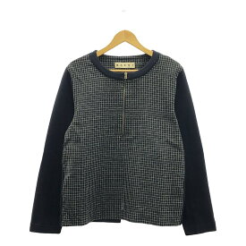 MARNI / マルニ | ウール バックスリット ハーフジップ プルオーバー | 44 | ブラック/ネイビー | メンズ