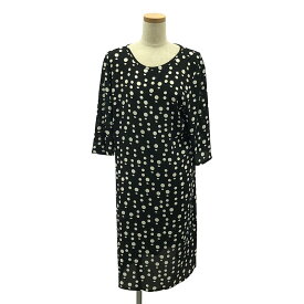 【新品】 Agnes b. / アニエスベー | ノーカラー ドット ワンピース | 38 | ブラック/ホワイト | レディース