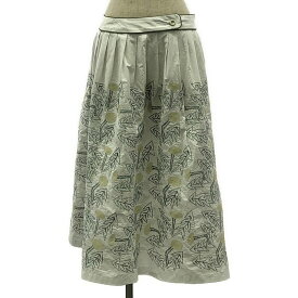 【美品】 mina perhonen / ミナペルホネン | 2018SS | tanpopo / たんぽぽ エンブロイダリー ベルテッド スカート / 裏地付き | 40 | white | レディース