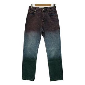 LOEWE / ロエベ | × Paula's Ibiza / パウラズ イビザ ダメージ加工 レザーパッチ グラデェーション デニムパンツ | 44 | マルチカラー | メンズ