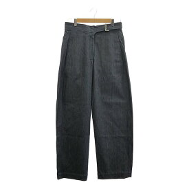 Studio Nicholson / スタジオニコルソン | COMPACT DOUBLE DISPLACED SEAM PANTS ダブルディスプレーシームパンツ | 0 | ネイビー | レディース