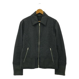【美品】 HERMES / エルメス | 2014AW | ファントムテクニック ラムレザー切替 ウールブルゾン | 46 | グレー / ブラック | メンズ
