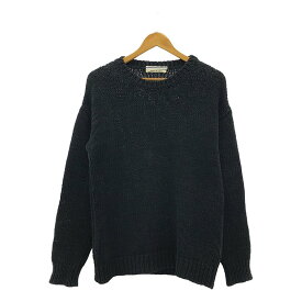 Cristaseya / クリスタセヤ | コットン ローゲージ クルーネック ニット | M | ブラック | メンズ