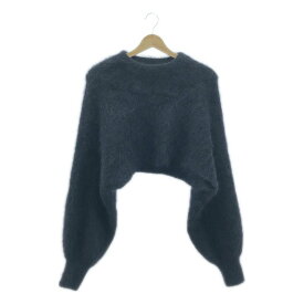 HYKE / ハイク | MOHAIR CROP TOP モヘアクロップドニット | 1 | ブラック | レディース