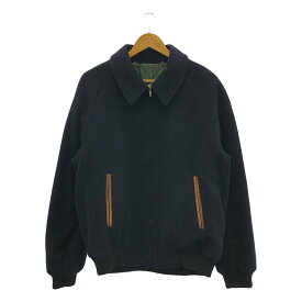 GUCCI / グッチ | 80s ヴィンテージ ウール エルボーパッチ ジップアップ ジャケット | 50 | ネイビー | メンズ