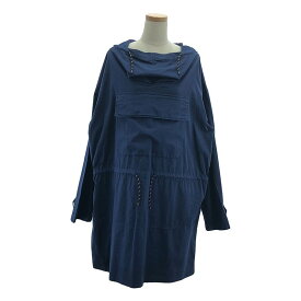 DRIES VAN NOTEN / ドリスヴァンノッテン | 2019SS | コットン フーデッド プルオーバーワンピース | XS | ネイビー | レディース