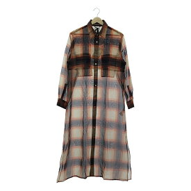 【美品】 MIOSMOKEY / ミオズモーキー | チェック シアー シャツワンピース | 36 | マルチカラー | レディース