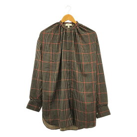 【美品】 HYKE / ハイク | 2021AW | PLAID GATHERED BLOUSE チェックブラウス | 1 | ベージュ×ブラック系 | レディース