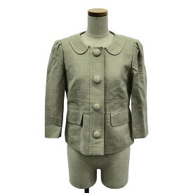 RED VALENTINO / レッドヴァレンティノ | リネン混 ラウンドカラー パフスリーブ ジャケット | 38 | ベージュ | レディース