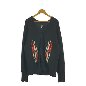 Needles / ニードルス | 2024SS | V Neck Cardigan Chimayo チマヨ柄 ウール ニット カーディガン | XL | ブラック / レッド / ホワイト | メンズ