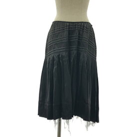 DRIES VAN NOTEN / ドリスヴァンノッテン | タック カットオフ フレアスカート | 36 | ブラック | レディース