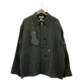 【美品】 amachi. / アマチ | 2022AW | × Elise Gettliffe / Collection 011 Vertical Concept / ツイード ジャケット | 4 | オリーブ | メンズ