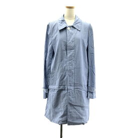 COMME des GARCONS HOMME PLUS / コムデギャルソンオムプリュス | 2008SS | ストライプ コットン ステンカラーコート | S | ブルー / ホワイト | メンズ