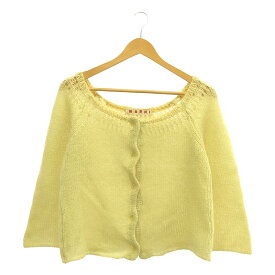 MARNI / マルニ | モヘヤ ナイロン ウール ニット カーディガン | 40 | イエロー | レディース