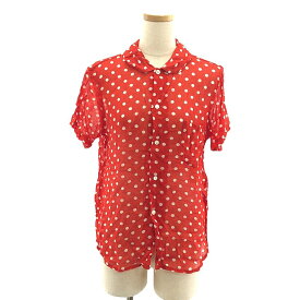 COMME des GARCONS COMME des GARCONS / コムコム | 2013SS | キュプラ ドット 丸襟 シアー シャツ ブラウス | S | レッド | レディース