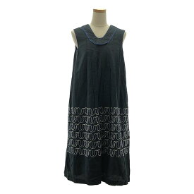 mina perhonen / ミナペルホネン | 2020SS | ribbon bird リネン 刺しゅう ワンピース | 36 | ネイビー | レディース