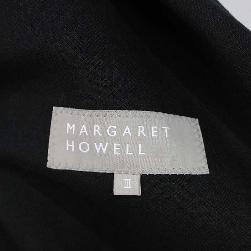 MARGARET HOWELL / マーガレットハウエル | リネンヘリンボーン テーラードジャケット | 3 | ブラック | レディース |  KLD 楽天市場店