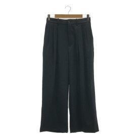 【美品】 MARKAWARE / マーカウェア | CASHMERE SATIN TRIPLE PLEATED WIDE TROUSERS カシミヤ サテン トリプル プリーツ ワイドパンツ | 1 | ブラック | メンズ