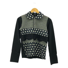 tricot COMME des GARCONS / トリココムデギャルソン | 2009AW | ドット 千鳥格子 ラウンドカラー カーディガン | ネイビー/ホワイト/ブラック | レディース
