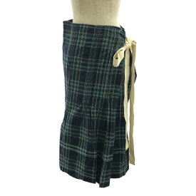 tricot COMME des GARCONS / トリココムデギャルソン | 2011SS | 製品洗い チェック ラップスカート | S | グリーン/ネイビー/ベージュ | レディース
