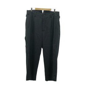 【美品】 YOHJI YAMAMOTO POUR HOMME / ヨウジヤマモトプールオム | 2022AW | WOOL GABARDINE WIDE PAINTER PANTS ウールギャバジン ワイド ペインター サスペンダー パンツ | 2 | ブラック | メンズ