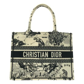 【美品】 Christian Dior / クリスチャンディオール | ディオール ゾディアック ブックトートバッグ ミディアム キャンバス | ホワイト | レディース