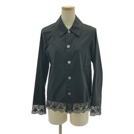 tricot COMME des GARCONS / トリココムデギャルソン | 2003SS | コットン レース シャツ ブラウス | S | ブラック | レディース