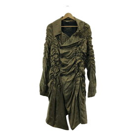 【美品】 COMME des GARCONS HOMME PLUS / コムデギャルソンオムプリュス | 2019SS | 迷彩 ジャカード シャーリング ダブルブレスト コート | L | オリーブ | メンズ