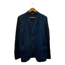 COMME des GARCONS HOMME PLUS / コムデギャルソンオムプリュス | 2011AW | ジャガード デニム 切替 テーラードジャケット | XS | インディゴ / ブラック | メンズ