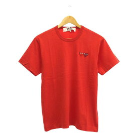 PLAY COMME des GARCONS / プレイコムデギャルソン | コットン ダブルハート パッチ Tシャツ | M | レッド | レディース