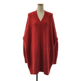 【美品】 MM6 Maison Margiela / エムエムシックスメゾンマルジェラ | 2017AW | ウール モヘヤ ステッチワーク オーバー ニット セーター | XS | レッド | レディース