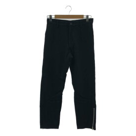 tricot COMME des GARCONS / トリココムデギャルソン | 2000AW | ウール 縮絨 裾ジップ スリット パンツ | M | ブラック | レディース
