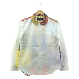 tricot COMME des GARCONS / トリココムデギャルソン | 2019SS | 異素材 切替 丸襟 パッチワーク シャツ ブラウス | M | ホワイト | レディース