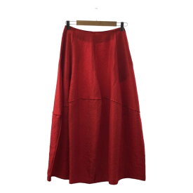 【美品】 BLAMINK / ブラミンク | 2023AW | シワ加工 シルク ロング スカート | 36 | レッド | レディース
