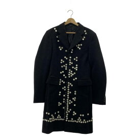COMME des GARCONS HOMME PLUS / コムデギャルソンオムプリュス | 2024AW / AD2024 | JACKET WITH MANY BUTTON メニーボタン ポリエステル チェスターコート | M | ブラック | メンズ
