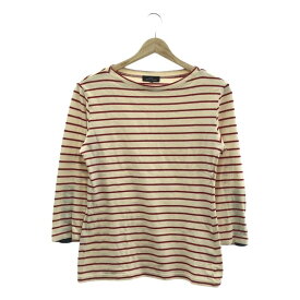 tricot COMME des GARCONS / トリココムデギャルソン | 2011AW / AD2011 | 袖金ボタン ボートネック コットン ボーダー カットソー | S | アイボリー / レッド | レディース