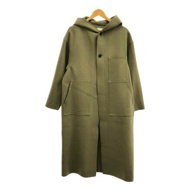 【美品】 HYKE / ハイク | 2023AW | MELTON HOODED WORK COAT メルトン フーデッド ワーク コート | 1 | カーキ | レディース
