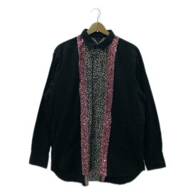 COMME des GARCONS HOMME PLUS / コムデギャルソンオムプリュス | 2018SS | レオパード 装飾 スパンコール レギュラーカラーシャツ | XS | ブラック | メンズ