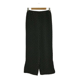 【美品】 ...＆DEAR / アンドディアー | ドット刺しゅう キュプラ イージーパンツ 裾スリット | 38 | ブラック / アイボリー | レディース