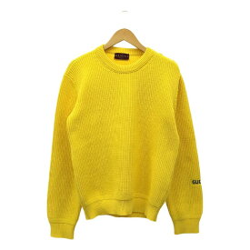 【新品】 GUCCI / グッチ | インターシャ コットン ロゴ セーター | L | イエロー | メンズ