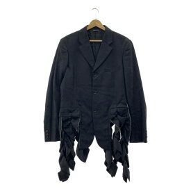 【美品】 COMME des GARCONS HOMME PLUS / コムデギャルソンオムプリュス | 2022SS / AD2021 | 花の存在期 / カモフラージュ ジャガード ウールシルク 短冊ジャケット | M | ブラック | メンズ